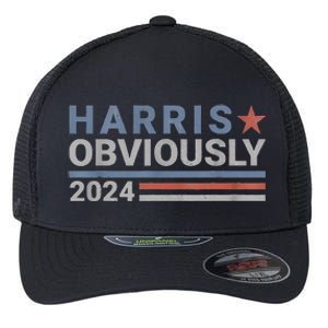 Kamala Harris Tim Walz Obviously Vote Harris Walz Waltz 2024 Flexfit Unipanel Trucker Cap