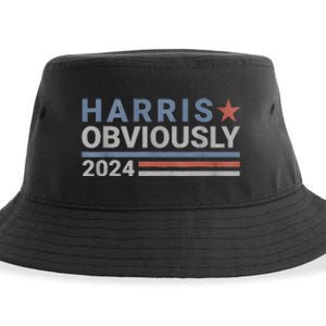 Kamala Harris Tim Walz Obviously Vote Harris Walz Waltz 2024 Sustainable Bucket Hat