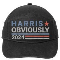 Kamala Harris Tim Walz Obviously Vote Harris Walz Waltz 2024 7-Panel Snapback Hat