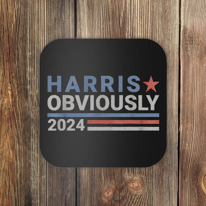 Kamala Harris Tim Walz Obviously Vote Harris Walz Waltz 2024 Coaster