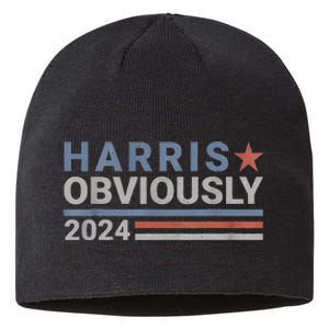 Kamala Harris Tim Walz Obviously Vote Harris Walz Waltz 2024 Sustainable Beanie