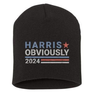 Kamala Harris Tim Walz Obviously Vote Harris Walz Waltz 2024 Short Acrylic Beanie