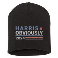 Kamala Harris Tim Walz Obviously Vote Harris Walz Waltz 2024 Short Acrylic Beanie