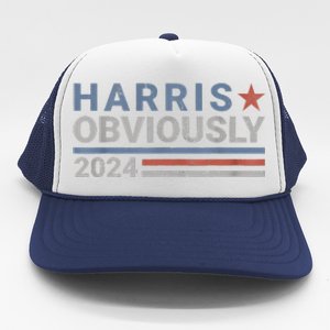 Kamala Harris Tim Walz Obviously Vote Harris Walz Waltz 2024 Trucker Hat