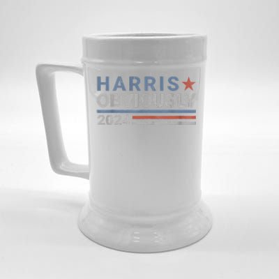 Kamala Harris Tim Walz Obviously Vote Harris Walz Waltz 2024 Beer Stein