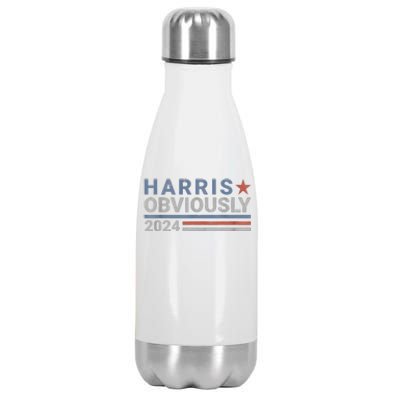 Kamala Harris Tim Walz Obviously Vote Harris Walz Waltz 2024 Stainless Steel Insulated Water Bottle