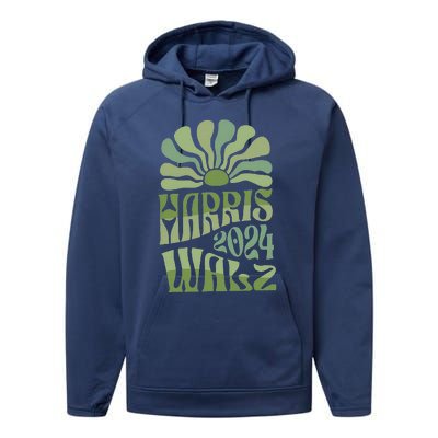 Kamala Harris Tim Walz 2024 Boho Aesthetic Harris Waltz 2024 Performance Fleece Hoodie