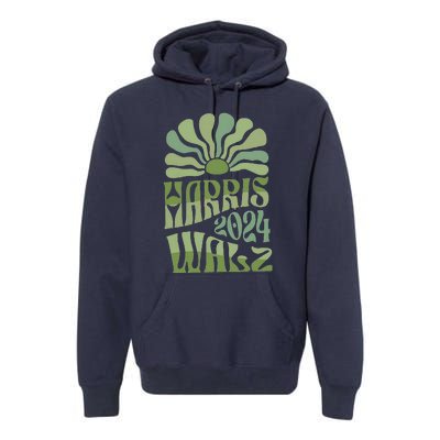 Kamala Harris Tim Walz 2024 Boho Aesthetic Harris Waltz 2024 Premium Hoodie