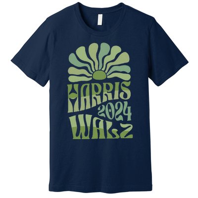 Kamala Harris Tim Walz 2024 Boho Aesthetic Harris Waltz 2024 Premium T-Shirt