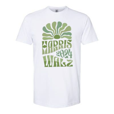 Kamala Harris Tim Walz 2024 Boho Aesthetic Harris Waltz 2024 Softstyle CVC T-Shirt