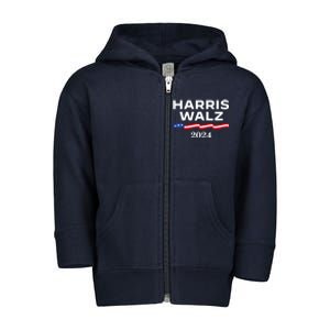 Kamala Harris Tim Walz 2024 Election For President Toddler Zip Fleece Hoodie