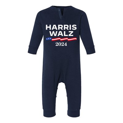 Kamala Harris Tim Walz 2024 Election For President Infant Fleece One Piece