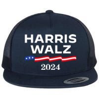 Kamala Harris Tim Walz 2024 Election For President Flat Bill Trucker Hat