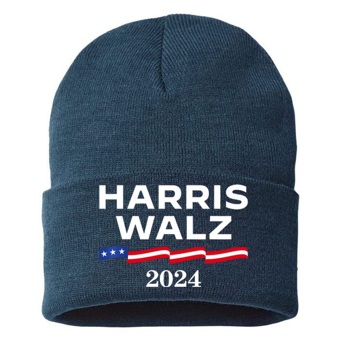 Kamala Harris Tim Walz 2024 Election For President Sustainable Knit Beanie