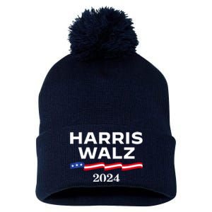 Kamala Harris Tim Walz 2024 Election For President Pom Pom 12in Knit Beanie