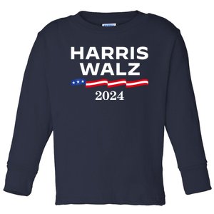 Kamala Harris Tim Walz 2024 Election For President Toddler Long Sleeve Shirt