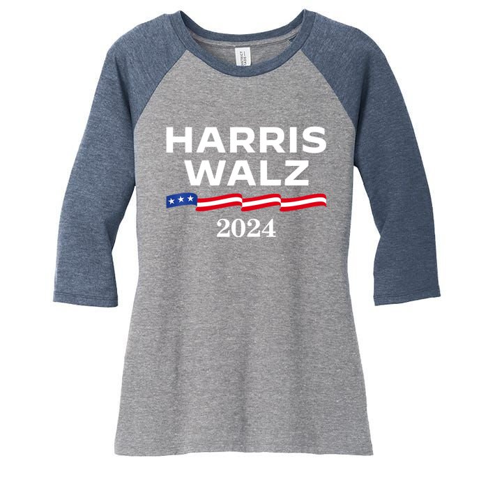 Kamala Harris Tim Walz 2024 Election For President Women's Tri-Blend 3/4-Sleeve Raglan Shirt