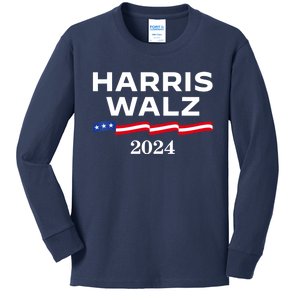 Kamala Harris Tim Walz 2024 Election For President Kids Long Sleeve Shirt