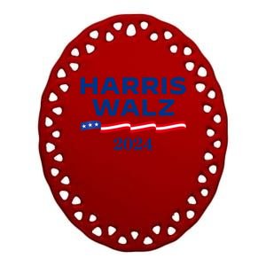 Kamala Harris Tim Walz 2024 Election For President Ceramic Oval Ornament