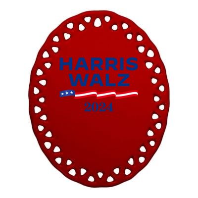 Kamala Harris Tim Walz 2024 Election For President Ceramic Oval Ornament