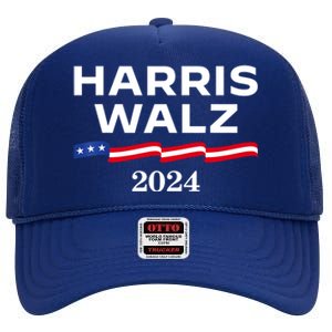 Kamala Harris Tim Walz 2024 Election For President High Crown Mesh Back Trucker Hat