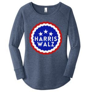 Kamala Harris Tim Walz Waltz Election Party Wear Women's Perfect Tri Tunic Long Sleeve Shirt