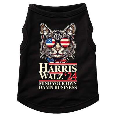 Kamala Harris Tim Walz 2024 Mind Your Own Damn Business Patriotic Cat Doggie Tank