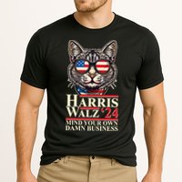 Kamala Harris Tim Walz 2024 Mind Your Own Damn Business Patriotic Cat Cooling Performance Crew T-Shirt