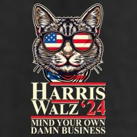 Kamala Harris Tim Walz 2024 Mind Your Own Damn Business Patriotic Cat Adult Drive Performance Visor