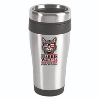 Kamala Harris Tim Walz 2024 Mind Your Own Damn Business Patriotic Cat 16oz Travel Tumbler