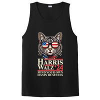 Kamala Harris Tim Walz 2024 Mind Your Own Damn Business Patriotic Cat PosiCharge Competitor Tank