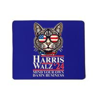 Kamala Harris Tim Walz 2024 Mind Your Own Damn Business Patriotic Cat Mousepad