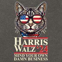 Kamala Harris Tim Walz 2024 Mind Your Own Damn Business Patriotic Cat Cotton Canvas Backpack