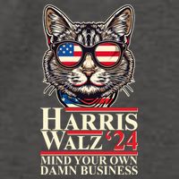 Kamala Harris Tim Walz 2024 Mind Your Own Damn Business Patriotic Cat Vector Backpack