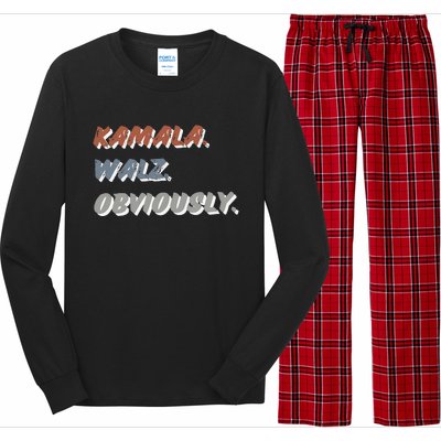 Kamala Harris Tim Walz Obviously Vote Harris Waltz 2024 Long Sleeve Pajama Set