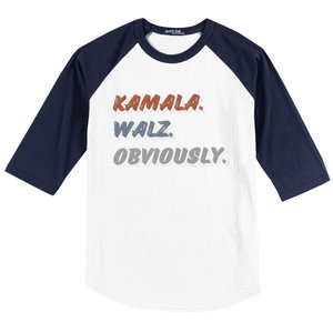 Kamala Harris Tim Walz Obviously Vote Harris Waltz 2024 Baseball Sleeve Shirt