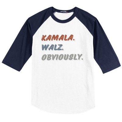 Kamala Harris Tim Walz Obviously Vote Harris Waltz 2024 Baseball Sleeve Shirt