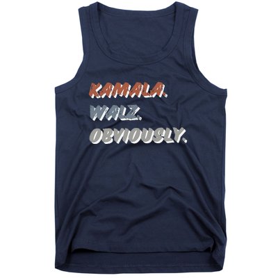 Kamala Harris Tim Walz Obviously Vote Harris Waltz 2024 Tank Top