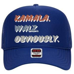 Kamala Harris Tim Walz Obviously Vote Harris Waltz 2024 High Crown Mesh Back Trucker Hat