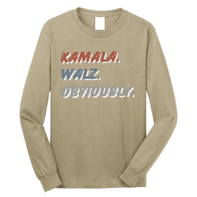 Kamala Harris Tim Walz Obviously Vote Harris Waltz 2024 Long Sleeve Shirt