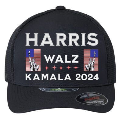 Kamala Harris Tim Walz 2024 Flexfit Unipanel Trucker Cap