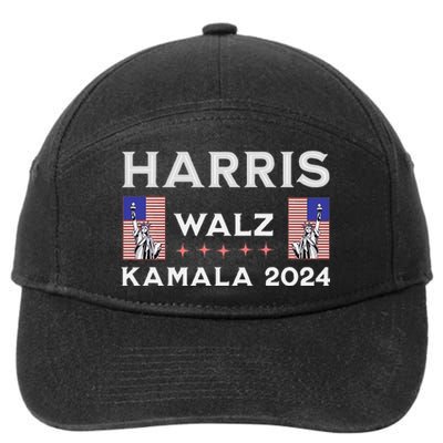 Kamala Harris Tim Walz 2024 7-Panel Snapback Hat