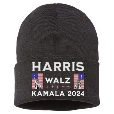 Kamala Harris Tim Walz 2024 Sustainable Knit Beanie