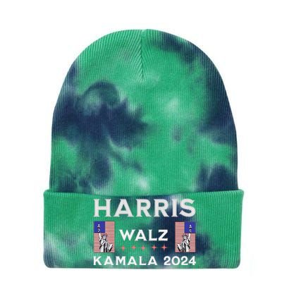 Kamala Harris Tim Walz 2024 Tie Dye 12in Knit Beanie