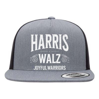 Kamala Harris Tim Walz Waltz 2024 Joyful Warriors Flat Bill Trucker Hat