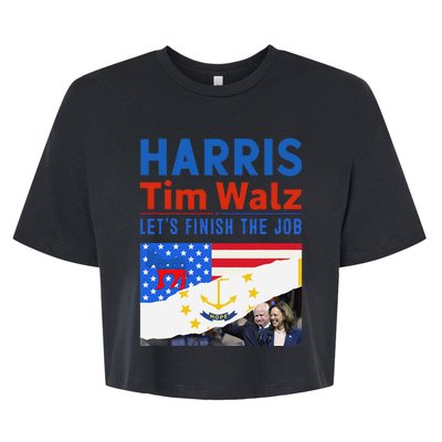 Kamala Harris Tim Walz 2024 Us States Flag Rhode Island Bella+Canvas Jersey Crop Tee