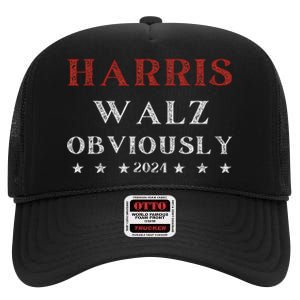 Kamala Harris Tim Walz Waltz 2024 Obviously High Crown Mesh Back Trucker Hat