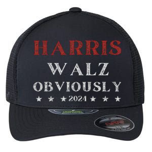 Kamala Harris Tim Walz Waltz 2024 Obviously Flexfit Unipanel Trucker Cap