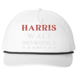 Kamala Harris Tim Walz Waltz 2024 Obviously Snapback Five-Panel Rope Hat