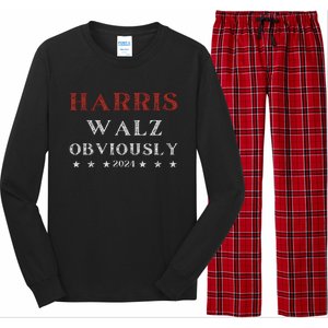 Kamala Harris Tim Walz Waltz 2024 Obviously Long Sleeve Pajama Set